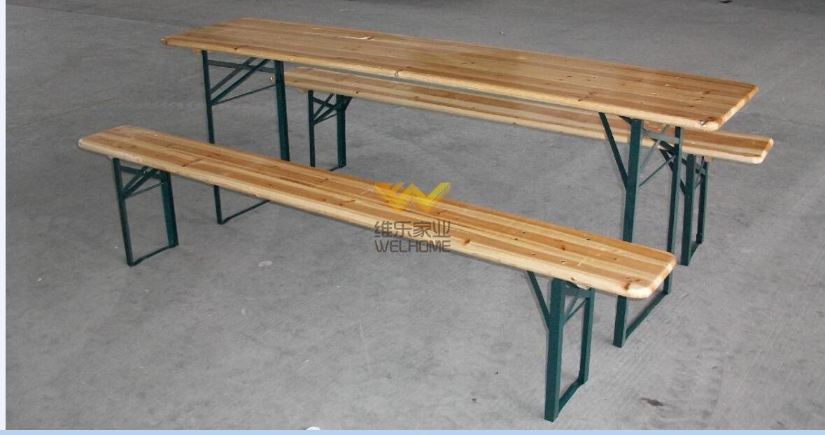 Solid wood outdoor picnic table and bench 